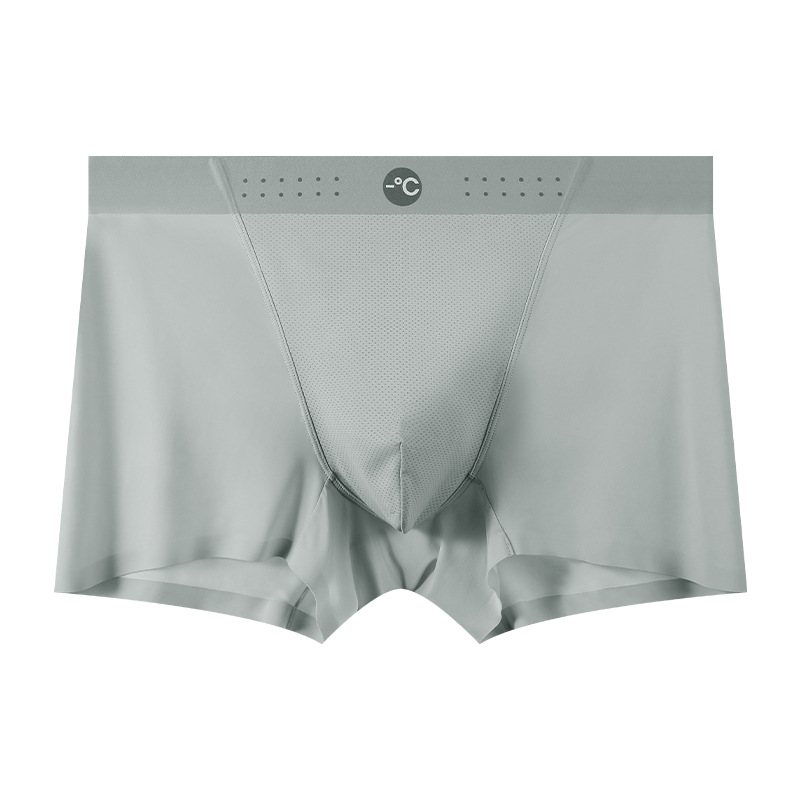 Ropa interior de seda de hielo para hombre cuatro esquinas verano fino, transpirable, de secado rápido, gran tamaño 2025 nuevo suelo para hombre, cabeza de calzoncillos bóxer de seda de hielo