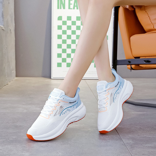 Women's Knit Soft-Cushion Running Shoes 2025 Spring/Autumn Versatile Lightweight Coconut Shoes Breathable Casual Sports Shoes 2511