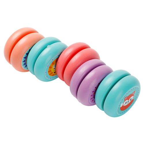 Children's wooden yo-yo cartoon animal whirling yo-yo kindergarten puzzle classic nostalgic ball wholesale