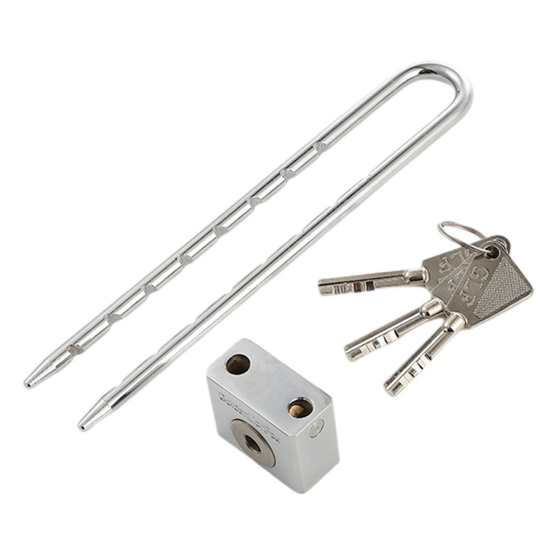 Cerradura de puerta de vidrio Cerradura en forma de U 60mm pestillo de puerta de tienda doble puerta cerradura antirrobo cerradura de motocicleta eléctrica hogar alargado