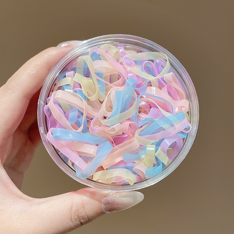 Gruesa engrosada cuerda de pelo desechable para mujeres adultos con fuerte tirón constantemente alta elasticidad anillo de pelo durable anillo de goma negro accesorios para el pelo anillo de goma