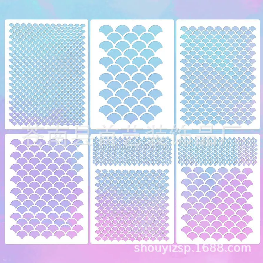 5 шт. Русалка пропорциональных шаблонов для макияжа рыбьей чешуи, чтобы покрыть цветы