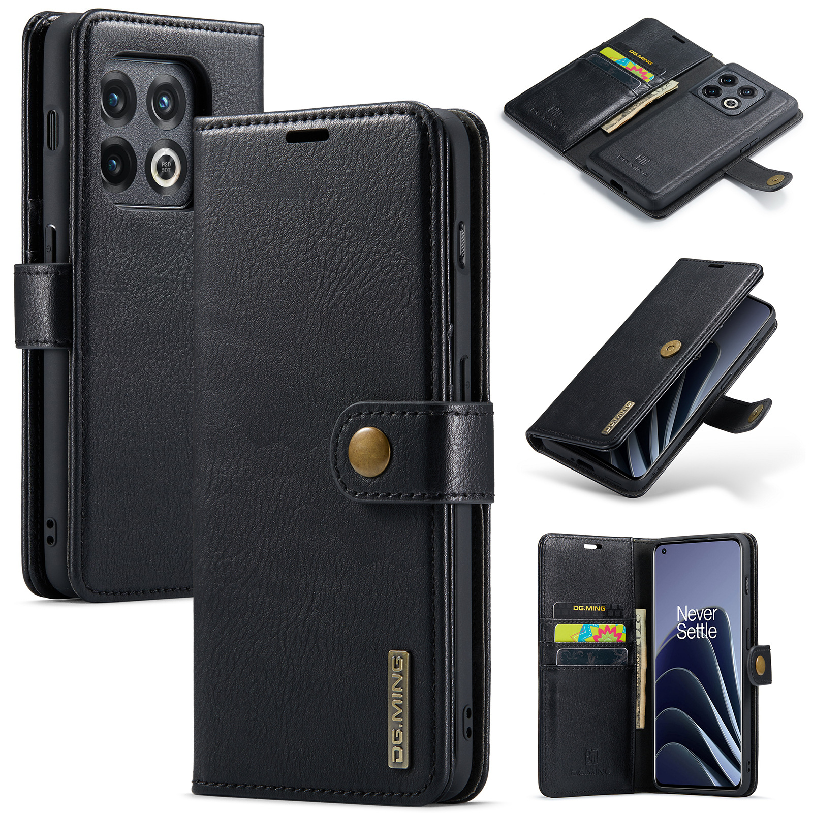 Adecuado para One Plus 1 + 10 Pro funda de cuero dividida magnética One Plus 9RT / Nord2 / N200 teléfono móvil dos en uno con billetera_voghion.com