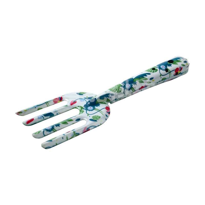 Herramientas al aire libre textura de impresión de flores pequeñas herramientas de jardín conjunto de tres piezas de impresión pala jardín flores y plantas herramientas de jardinería