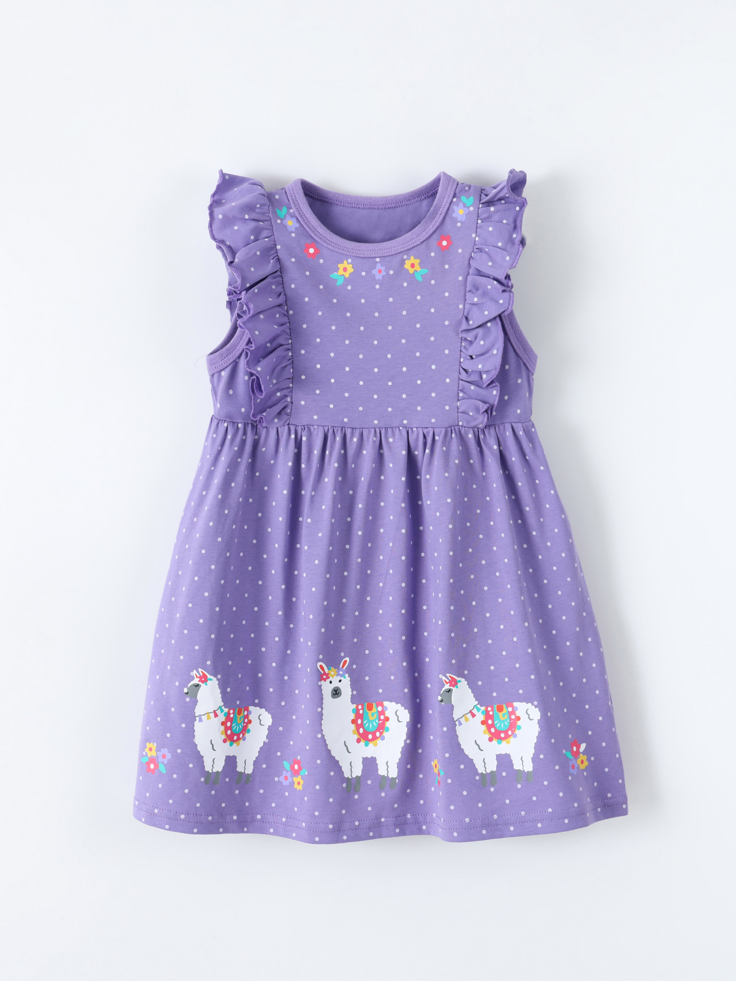 26 nuevos vestidos de moda para niñas en Europa y los Estados Unidos en verano vestidos de dibujos animados de encaje vestidos infantiles vestidos infantiles de cuello redondo vestidos infantiles
