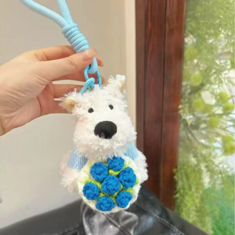かわいいウエストハイランドペンダント草書子犬ぬいぐるみバッグペンダントキーホルダードーパミン人形ペンダントギフト|undefined