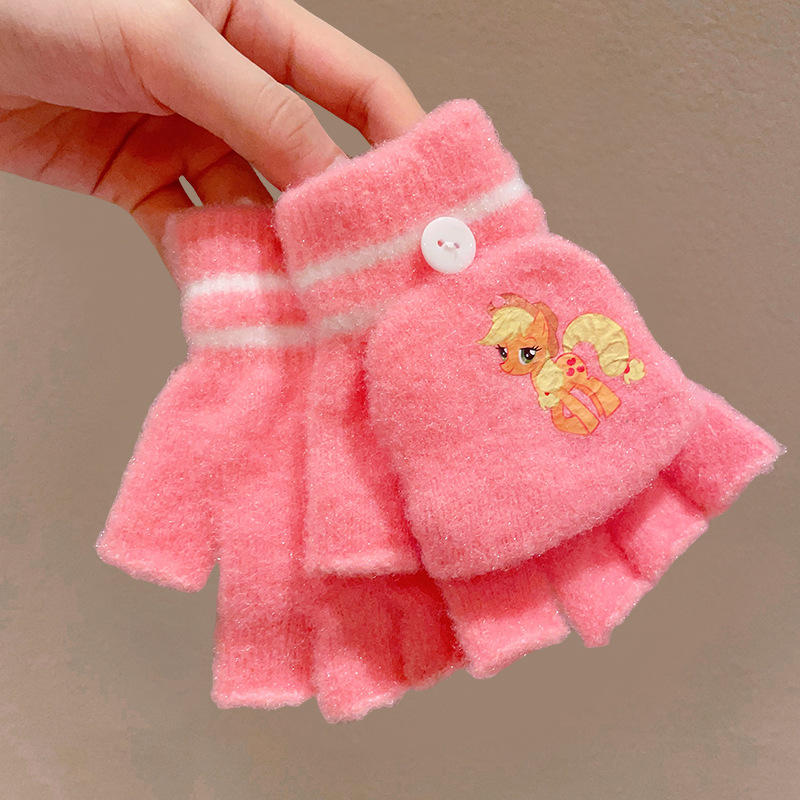 Guantes pequeños para niños, cunas de medio dedo para bebés, niñas y niños, engrosados en invierno, cálidos y a prueba de viento, juegos de cinco dedos para bebés y niños pequeños en otoño e invierno