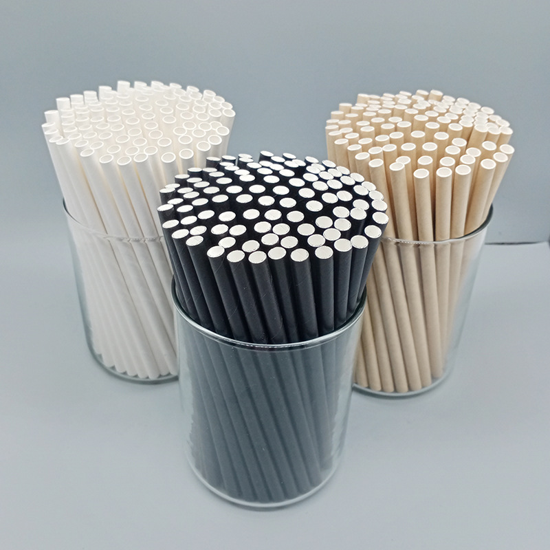 En stock al por mayor 6*145 paja de papel paja de café paja de papel desechable sola bolsa independiente engrosada cuatro capas