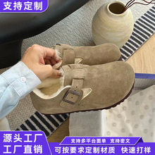 全包勃肯鞋加绒加厚保暖单鞋男女款2025新款真皮博肯鞋百搭棉鞋子