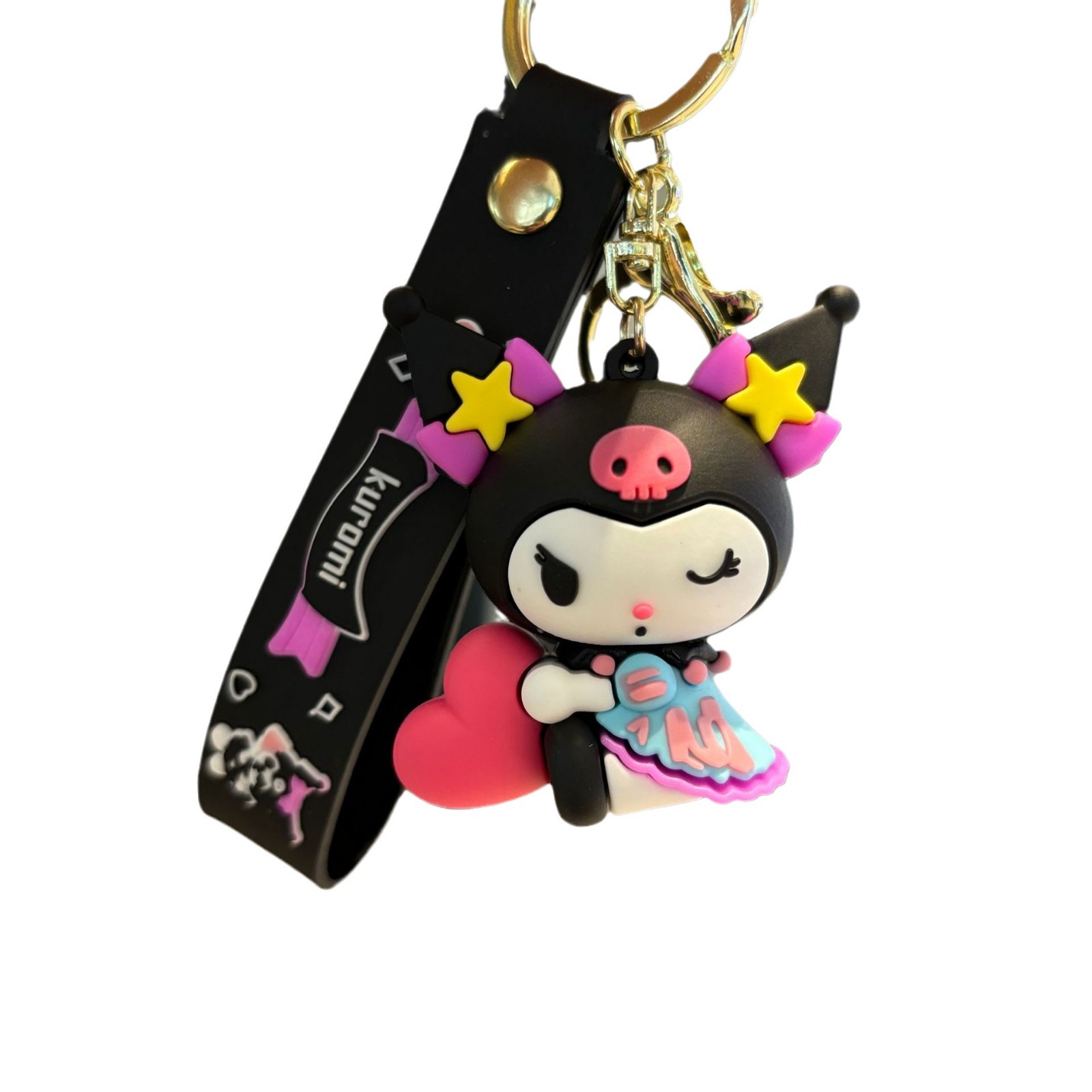 Sanlio colgante de llaver pareja encantadora Kuolomi muñeca llaverera para niños pequeños regalos llaverera