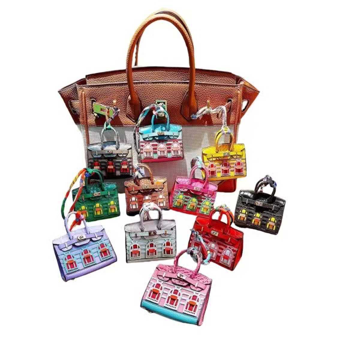 H-brand mini house design creative cute bag, earphone bag, key bag, car pendant doll.