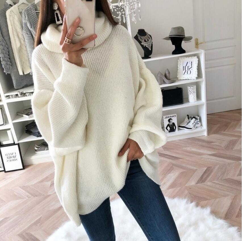 Solid Color Pattern Winter, Autumn Season Women'S Gender Fashion Solid Color Polyacrylonitrile Fiber Turtleneck Long Sleeve Bishop Sleeve Patchwork Sweater