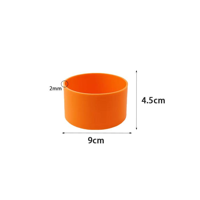 실리콘 컵 커버*원형*9.0*4.5cm*주황색