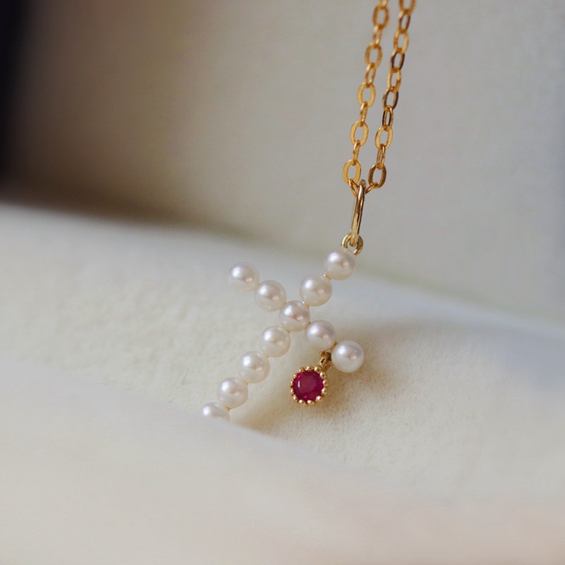 925 Sterling Silver Pearl Zircon Cable Chain Inlay Cross Pendant Necklace display picture 4