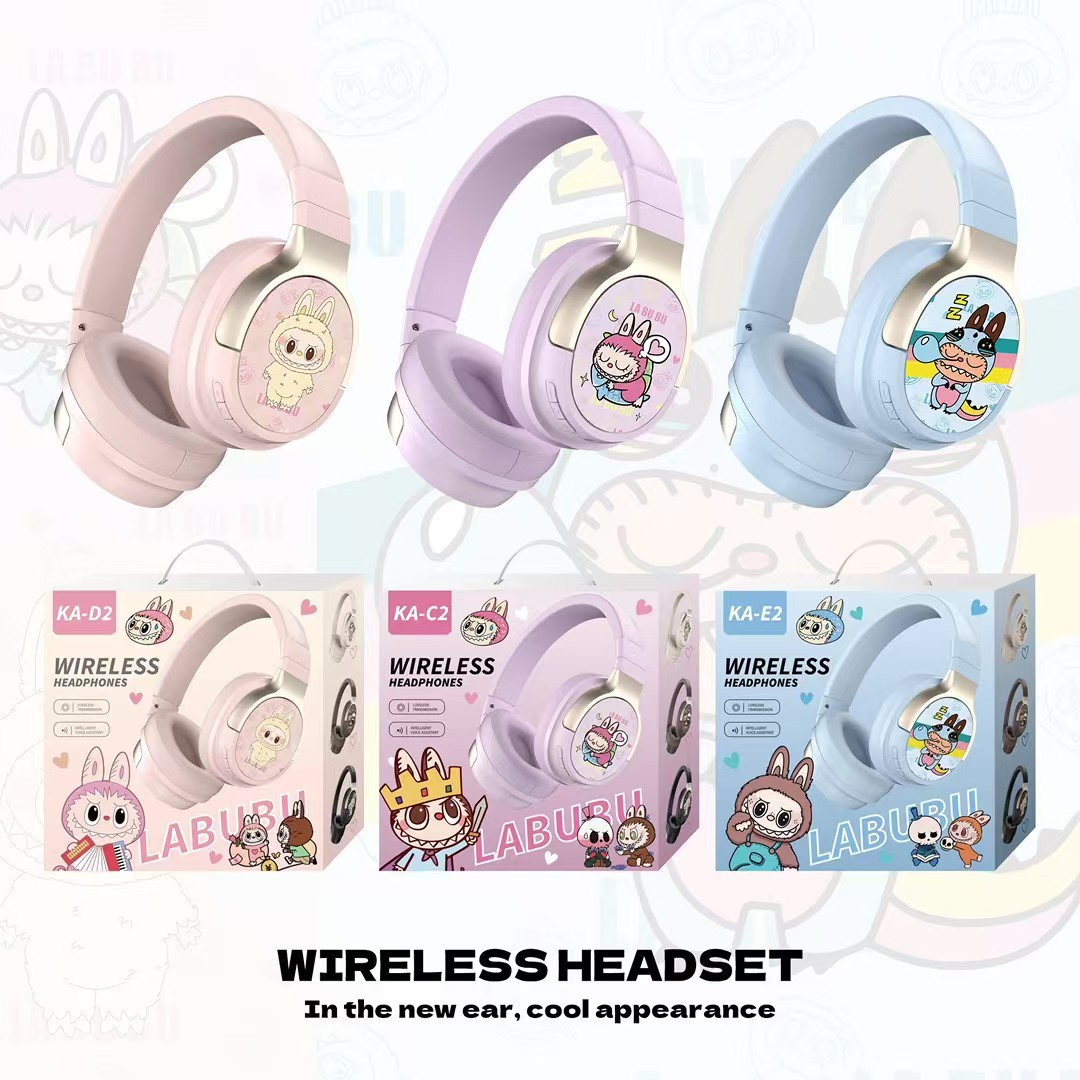 Comercio exterior nuevos auriculares inalámbricos bluetooth KA-A2 niños estudiantes creativos lindos auriculares inalámbricos de dibujos animados