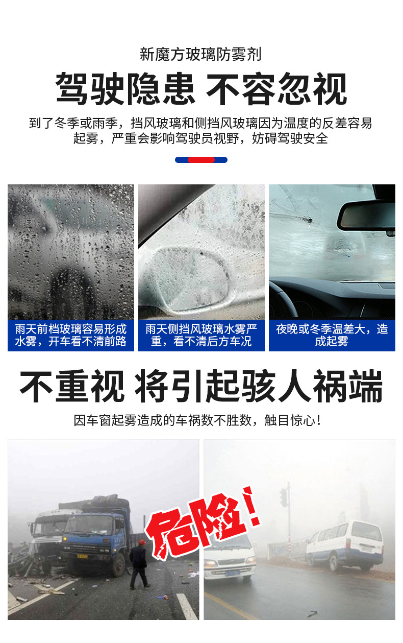 New Magic Cube Car Supplies Rain-Proof and Anti-Fog Agent, Car Glass Coating Agent, Car Rearview Mirror Defogging and Rain Removal Glass