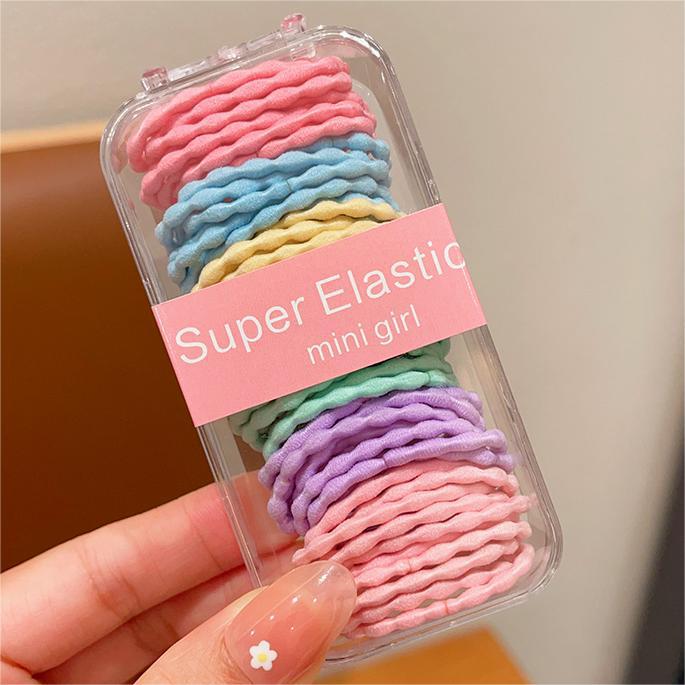 Cuerda de pelo en caja banda de goma para niños trenza de niña no duele pelo banda de pelo de bebé cuerda de pelo de niña de alta elasticidad durable