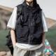American-style Outdoor Hooded Vest Men's and Women's Vest Clip Functional Three-dimensional Pocket Design Sense Casual Handsome Coat Neutral Style