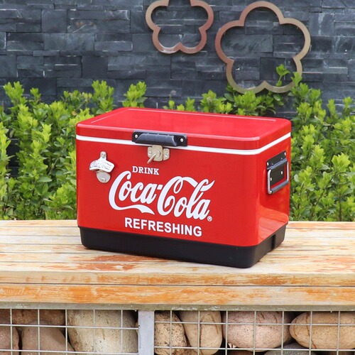Coca-Cola Insulated Refrigerated 30L Lid Camping Outdoor Convenient Portable Ice Bucket Food Box Car Insulated Box