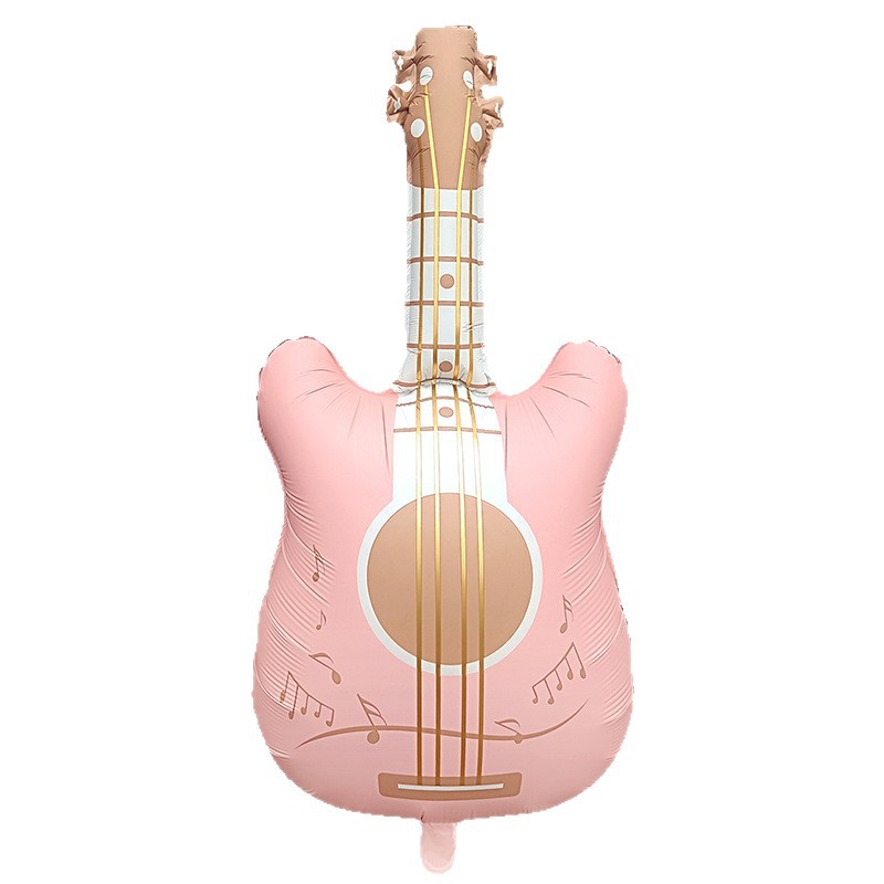 Globo de Aluminio con Forma de Guitarra Mate Estilo INS de Amazon, Luz de Caramelo en Forma de Estrella de Cinco Puntas, Decoraciones de Cumpleaños