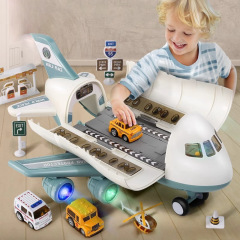 仿真耐摔兒童慣性飛機益智燈光音樂多功能軌道客機模型玩具大禮盒
