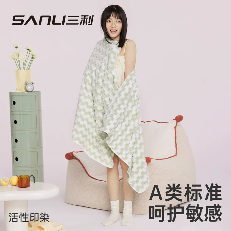 Sanli toallas de coral toallas de baño de lana larga toallas de baño gruesas para adultos toallas de baño de pareja toallas de baño de diamantes de color combinado toallas de baño grandes