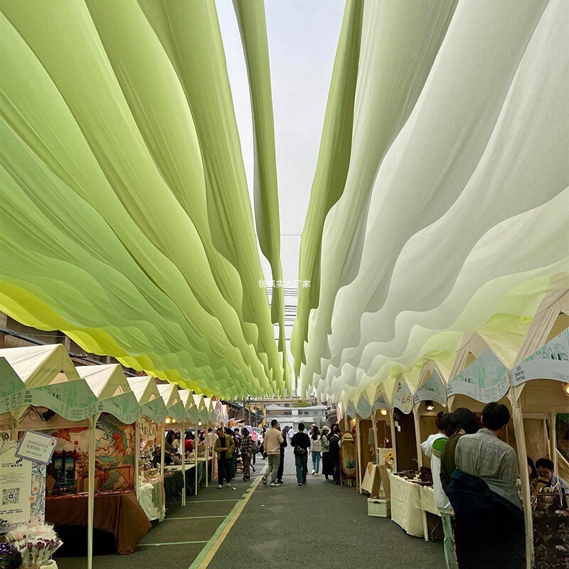 Red cortina de techo neumático cortina de techo restaurante decoración residencial hotel escénico al aire libre cortina de techo al por mayor