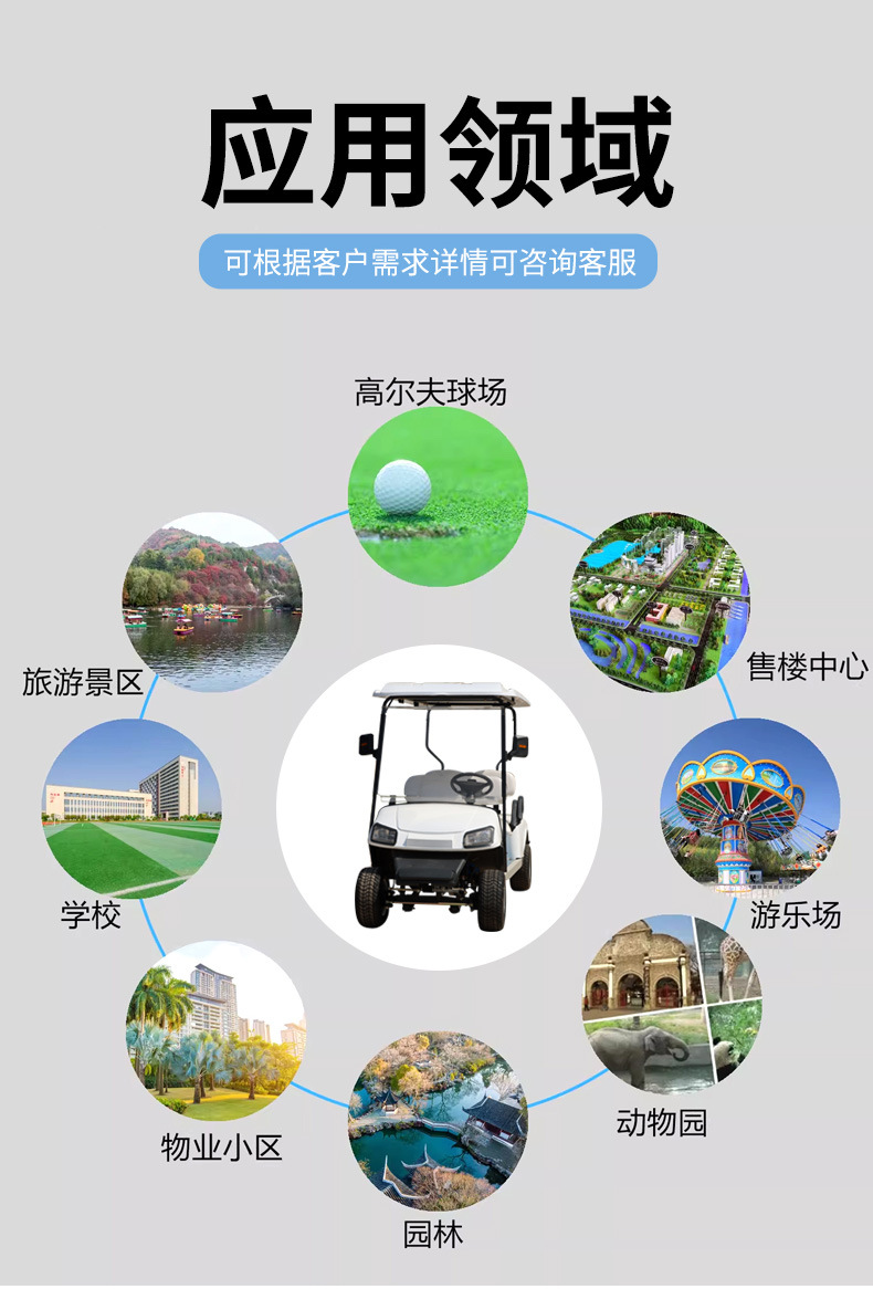 Electric Golf Cart 4-8 Seats Scenic Spot Tourism Reception Sightseeing Car New Off-Road Electric Golf Cart
