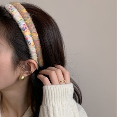 Korean Dongdaemun Handmade Wool Yarn Wrapped Headband with High-End Feel, Lengthened Crown Headband, Elegant and Sweet, Versatile Hairpin