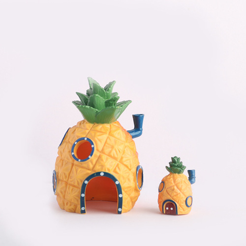 Pineapple House Spongebob Doll Fish Tank Landscaping Ornaments Aquarium Cartoon Decoration PVC Fish and Shrimp Escape House