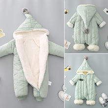 童裝冬棉衣男女寶寶秋冬裝套裝0一1歲加厚連體衣保暖冬季外出抱衣