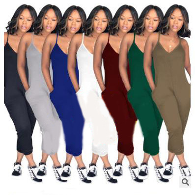 2023 verano europeo y americano transfronterizo sexy ropa de mujer Amazon multicolor multi-tamaño mono casual image 1