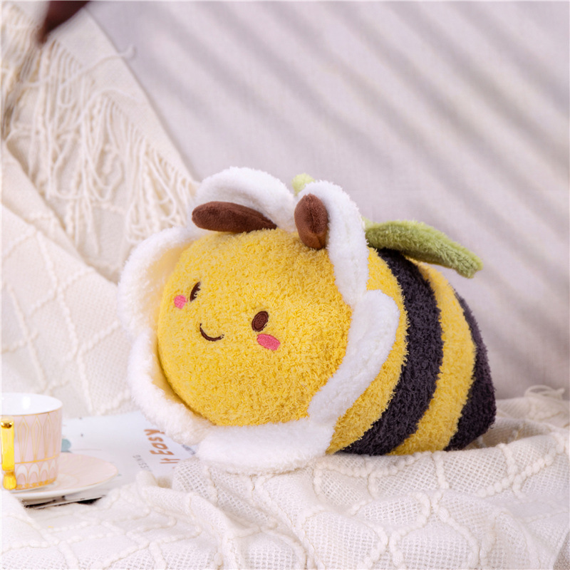 Flor abeja pequeña muñeca abeja almohada niños de juguete de peluche regalo de cumpleaños de la muchacha decoración de la boda ventana de la Bahía