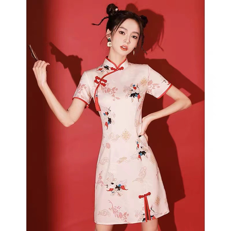Improved Version of National Trend Cheongsam 2024 New Young Girl Short Bridesmaid Dress Women's New Chinoiserie