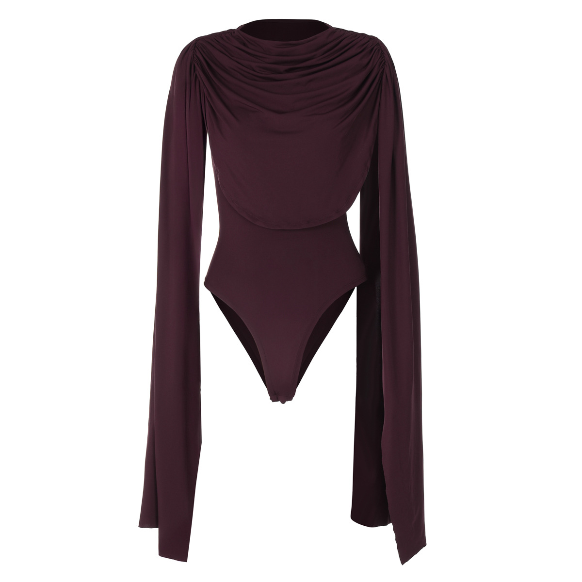 Women's Clothing Women's High Waist Bodysuit European American Style Spring New Solid Color Collar Symmetrical Ribbon Design Tight Fit Jumpsuit Romper_voghion.com