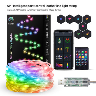 APP с управлением точками, кожаный проводной светильник RGB, фэнтезийный атмосферный светильник с формой граффити, праздничное украшение для дома и улицы, управляемый голосом светильник с проточной водой