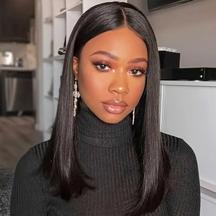 AliExpress European and American fashion split bangs wig women's long hair natural repair collarbone straight hair headgear manufacturers wholesale