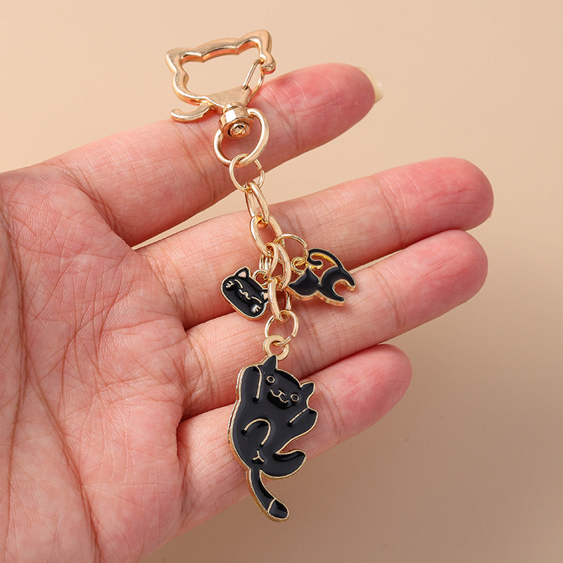 12g Weight Spring Ring Trigger Clasp Closure Clasp Closure Type Bag Pendant, Keychain Classification 1 Piece Quantity Daily, Street Occasion Alloy Material Paw Print, Cat Pattern Women's Gender Cute, Modern Style Style 1 Piece Cute Modern Style Paw Print Cat Alloy Women's Spring Ring Trigger Clasp Closure Bag Pendant Keychain 8