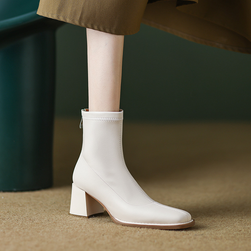 CHIKO Ynez Square Toe Block Heels Ankle Boots