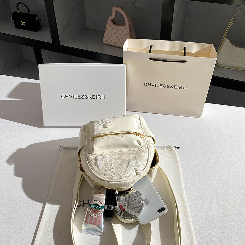 Backpack, summer one-shoulder bag with bow for traveling