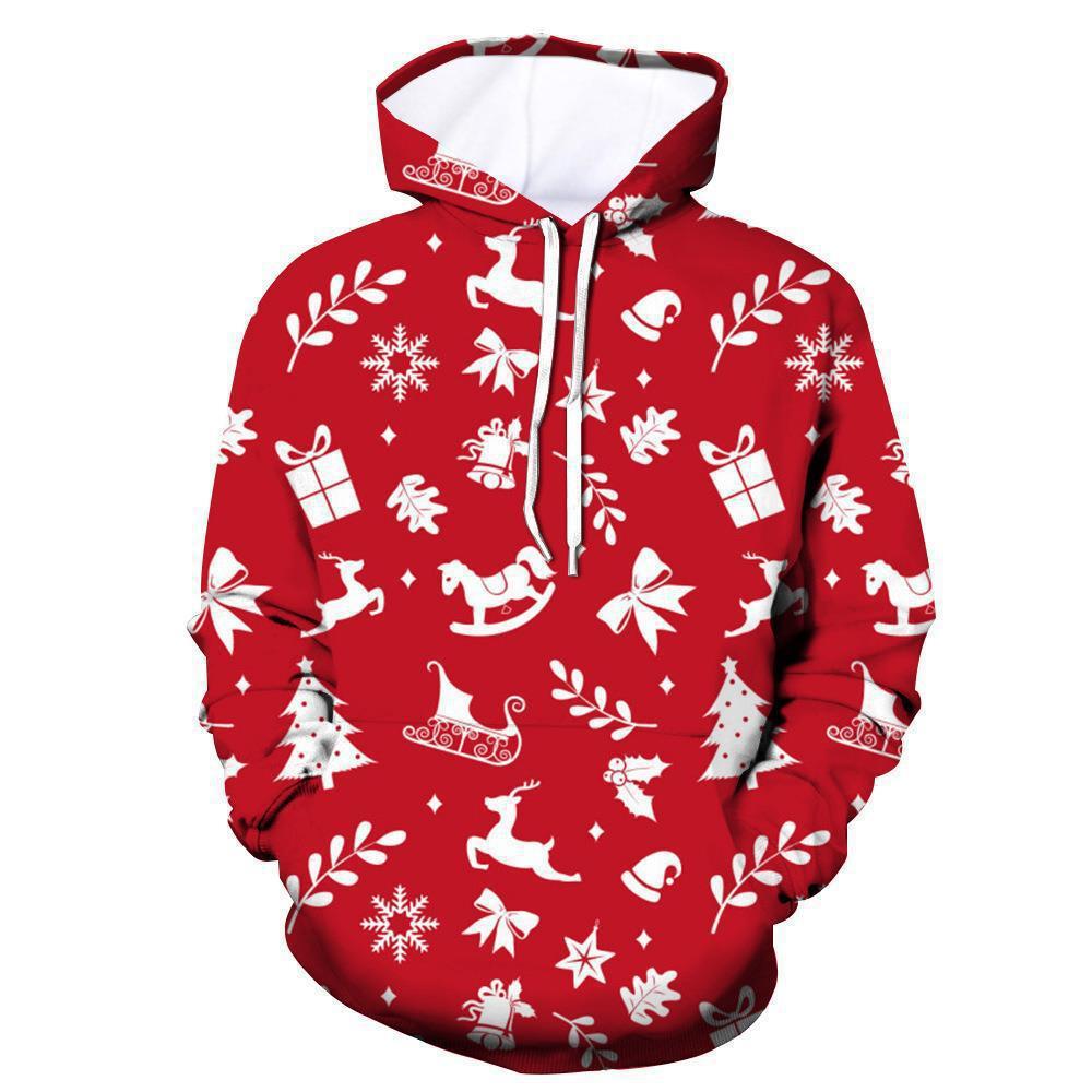 2024 Sudadera de moda transfronteriza de nuevo estilo europeo y americano Navidad 3D impresión digital sudadera con capucha para hombre suéter para niños