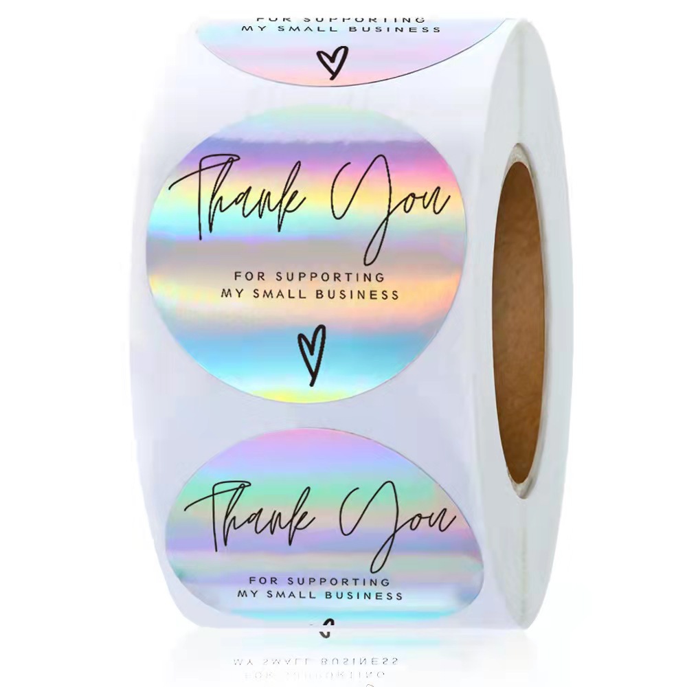 60g Weight Bronze Sticker Pack Thank You Decorative Rainbow Laser Sticker