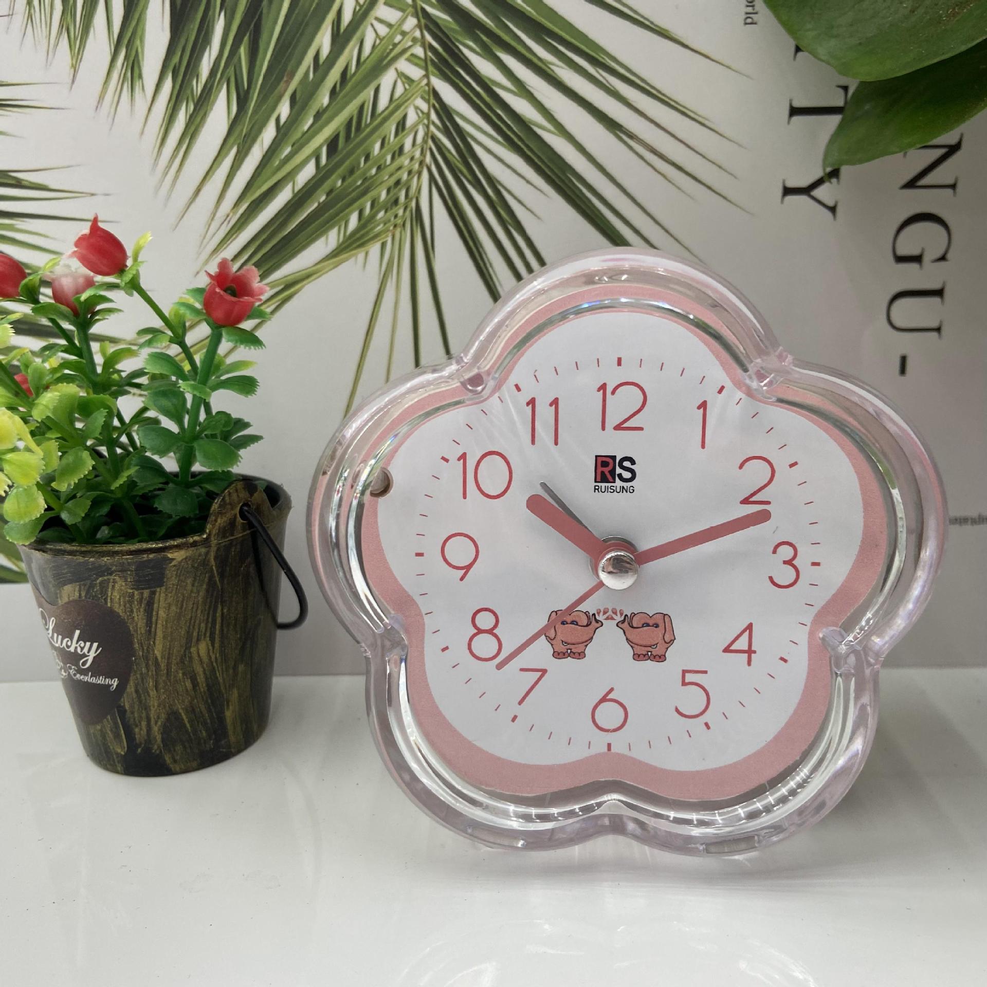 源头厂家直销 静音扫描透明闹钟跨境专供扫描闹钟学生床头闹钟批