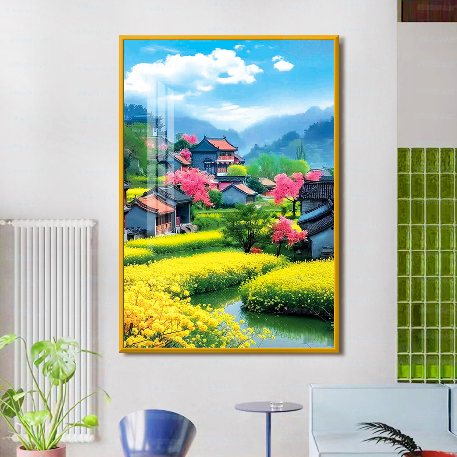 [Algodón importado] Mona Lisa Real bordado a mano de la ciudad natal de la colza de flores nuevas flores escénicas image 1