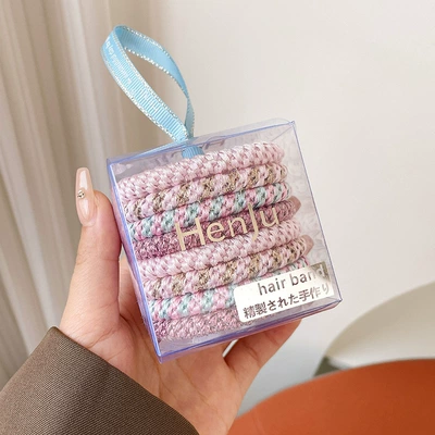 Thick Hair Tie for Women, Saç üçün rezinlər - 1592q-pink-color-8-pack