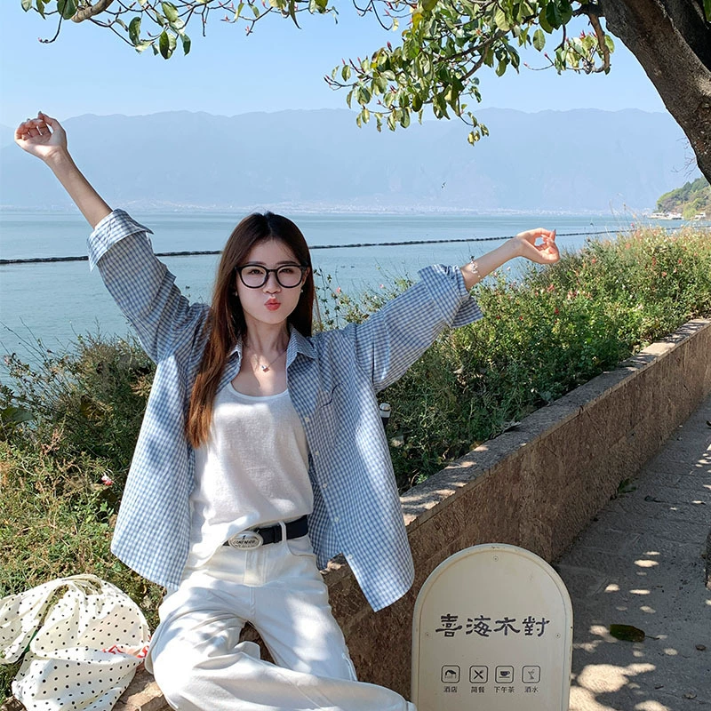 Blue shirt, summer jacket, design long-sleeve, sun protection