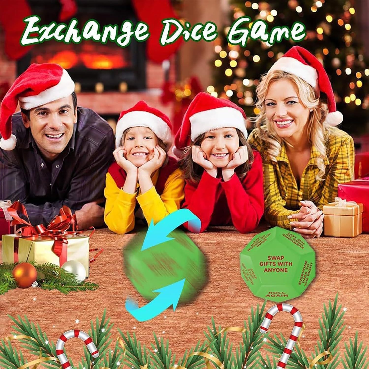 Santa Swap Gift Exchange Dice Santa-themed gift exchange dice