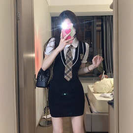 2026夏季连衣裙子女学院风韩版ins甜辣妹气质短裙包臀裙JK制服女