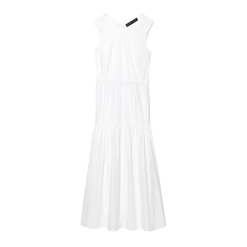 European and American Style Women's Clothing 2025 New European and American Fashion Round Neck Sleeveless Pleated Dress 1238217001