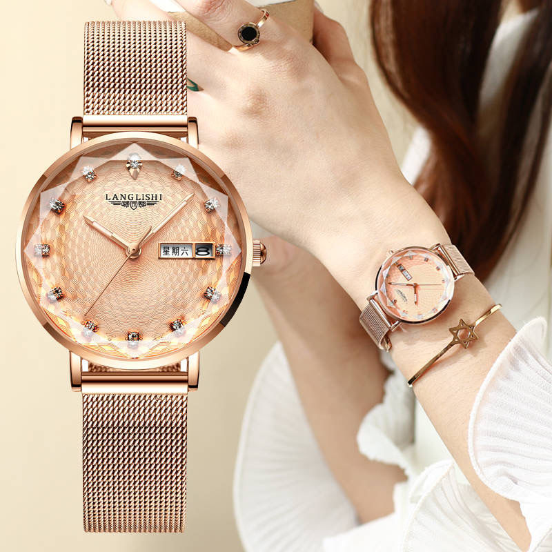 Waterproof Luminous Fully Automatic Imported Movement Women's Watch Female Student Korean Version Simple Fashion Trendy Internet Celebrity Women's Watch